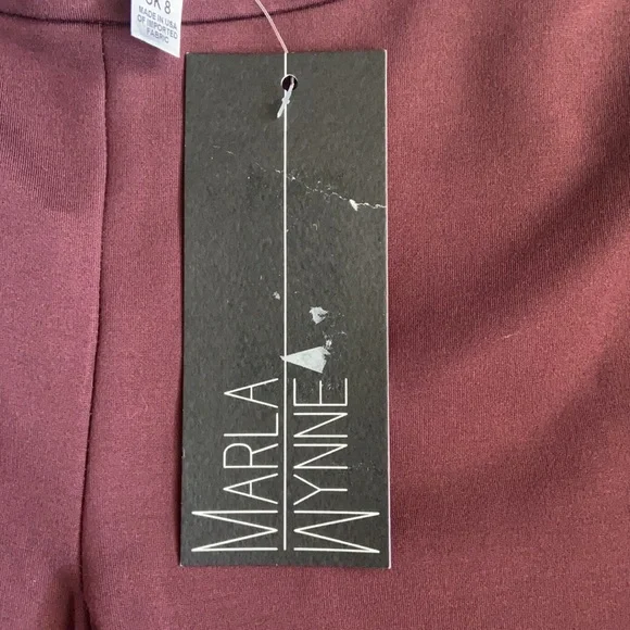 NWT MARLA WYNNE Size 4 Burgundy Elastic Waist Rayon/Nylon/Spandex Blend Pants - Picture 2 of 9